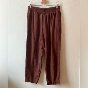 OLD NAVY dark brown linen pants sz M